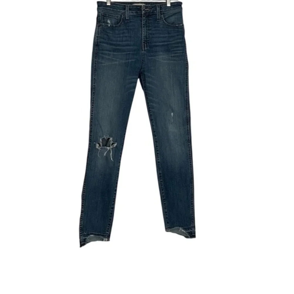 Madewell Curvy High Rise Skinny Jeans Medium‎ Wash Distressed Size 29